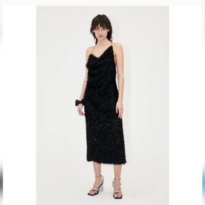 Stine goya fluffy knitted‎ lurex dress
